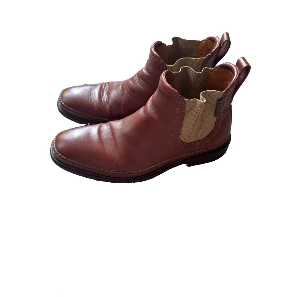 HS Trask Mens Choteau Chelsea Brown Leather Pull On Ankle Boots Size 9.5